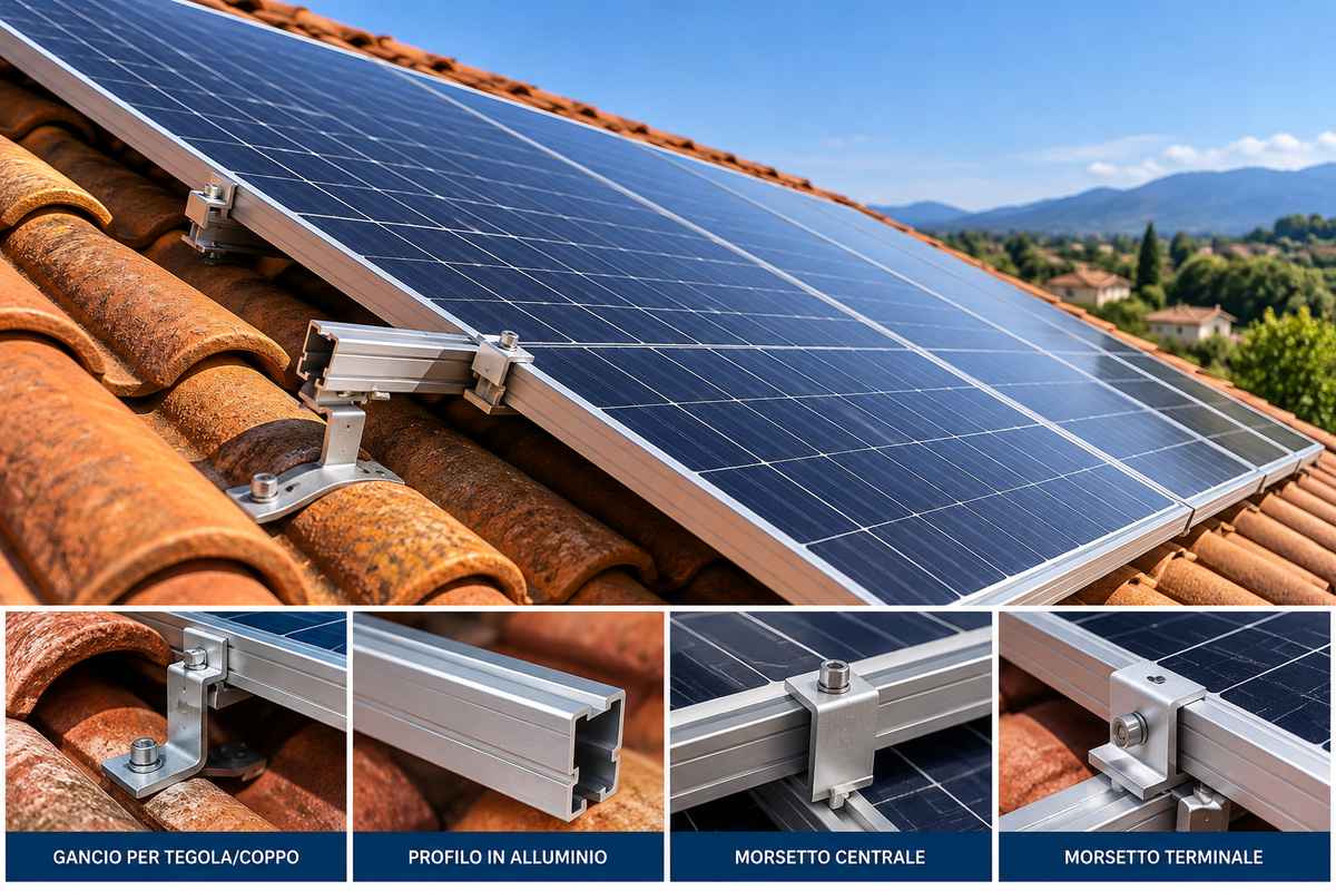 Kit Struttura di Fissaggio per Pannelli Fotovoltaici – Sistema di Montaggio Completo
